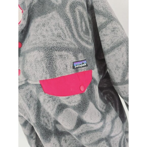 Patagonia Synchilla Pullover Fleece Gray Red Tribal Aztec Mens S Unisex Womens M - Picture 8 of 12